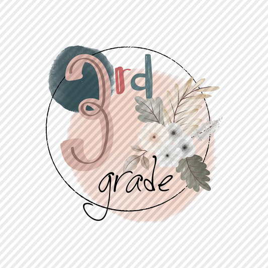 3rd Grade Floral Graphic