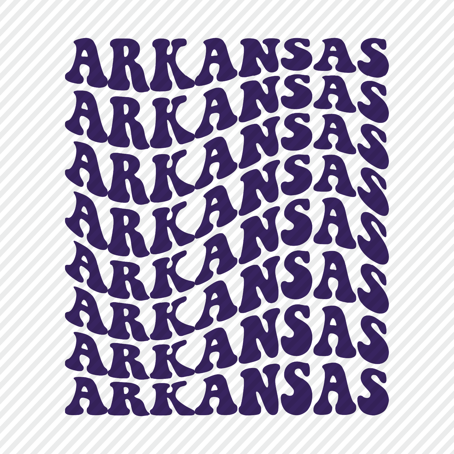 Arkansas Retro Repeated in Purple