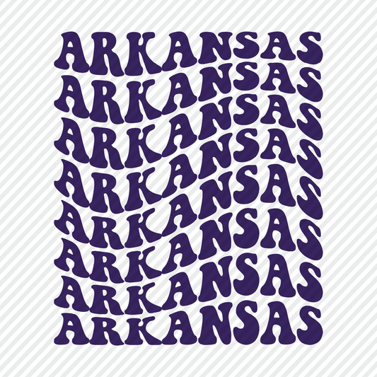 Arkansas Retro Repeated in Purple