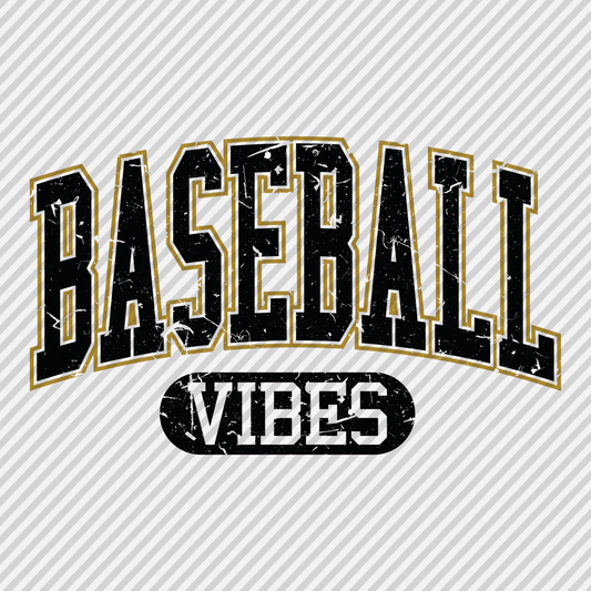 Baseball Vibes - Gold & Black