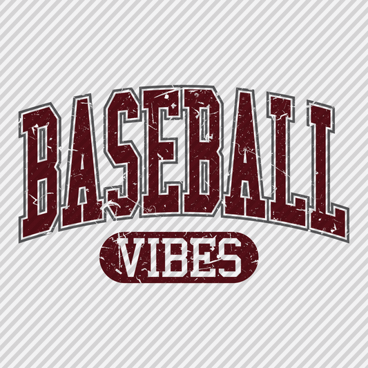 Baseball Vibes - Maroon & Grey