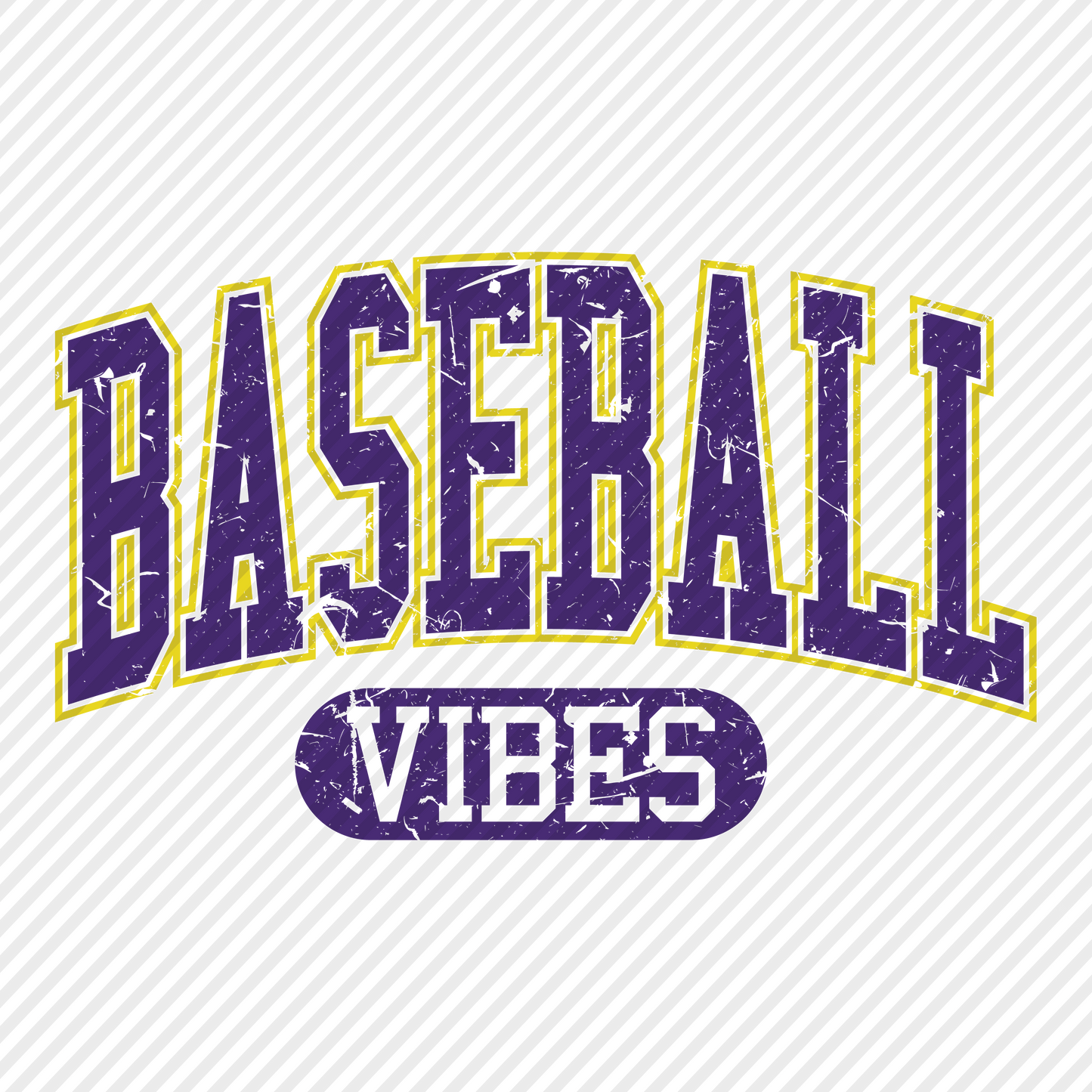 Baseball Vibes - Purple & Yellow