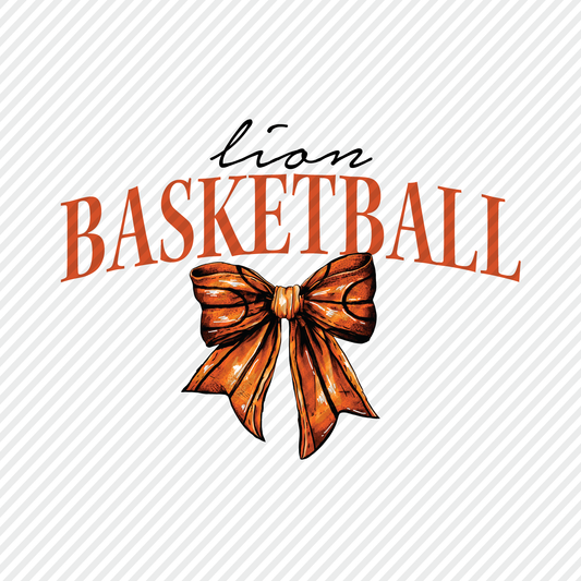 Lion Basketball bow graphic