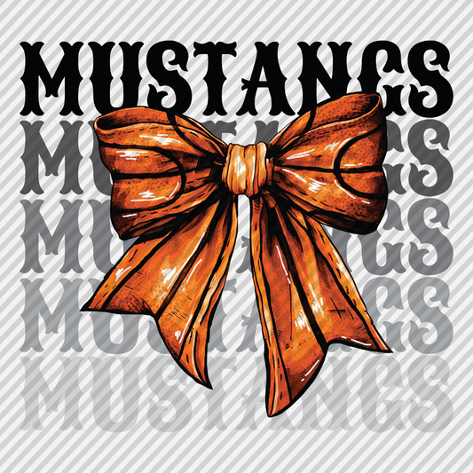 Basketball Bow - Mustangs