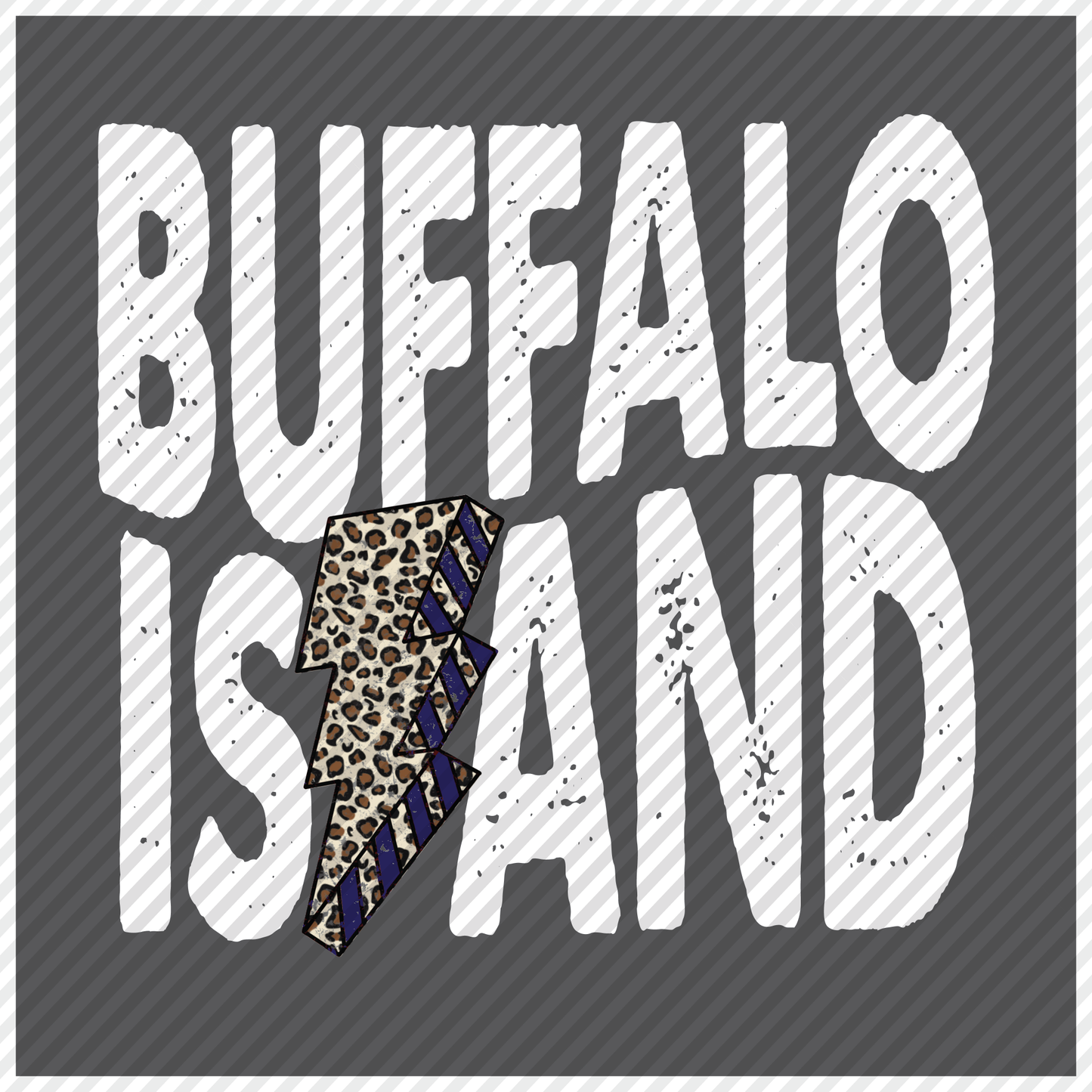Buffalo Island Lightning bolt graphic