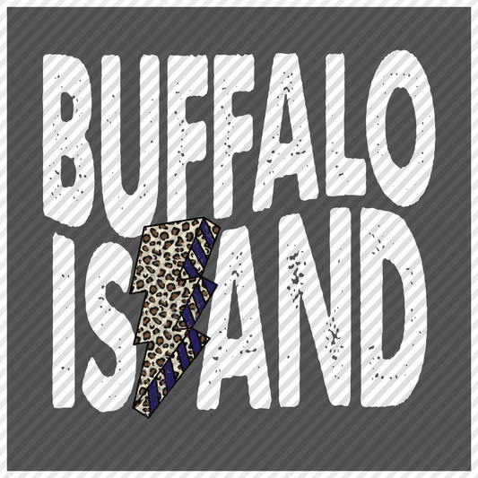 Buffalo Island Lightning bolt graphic