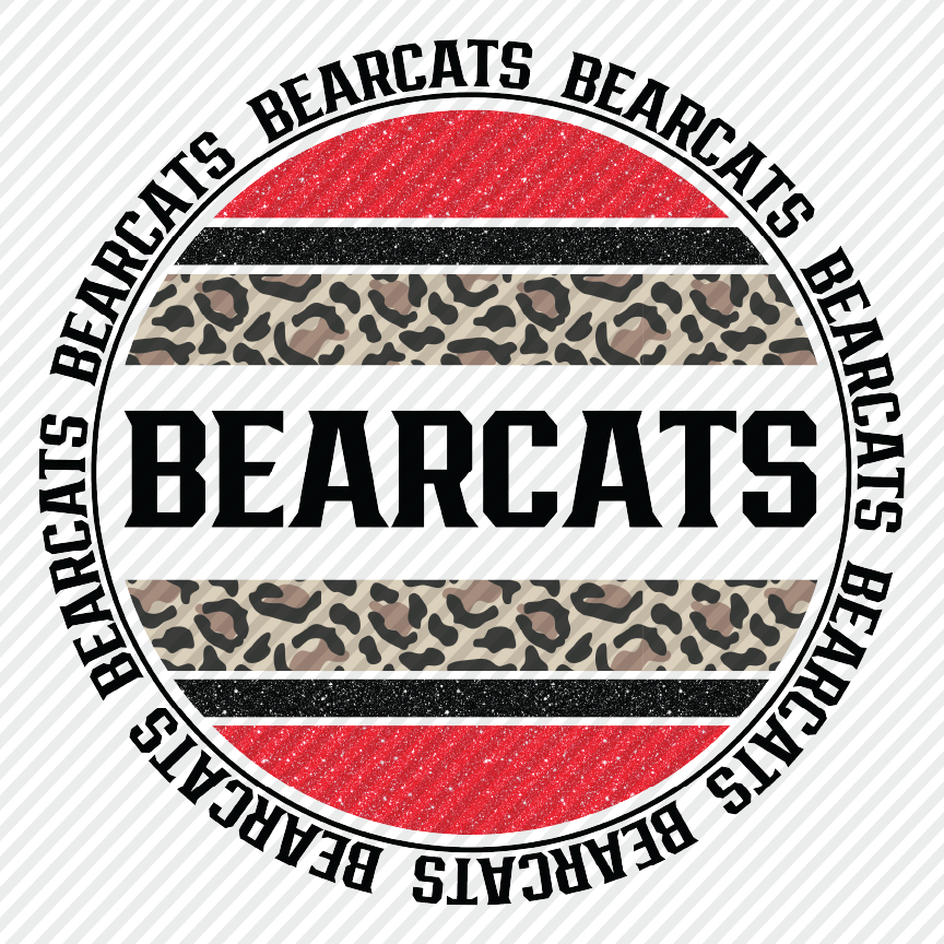 Bearcats glitter leopard circle