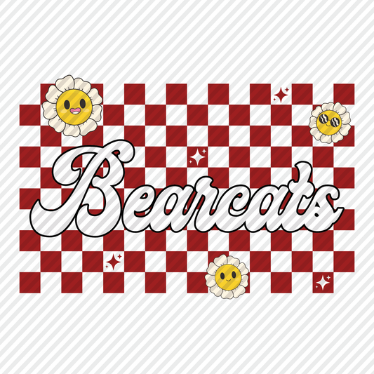 Bearcats retro checkerboard graphic
