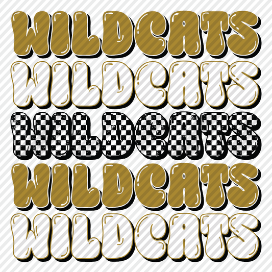 Checkerboard Mascot - Wildcats