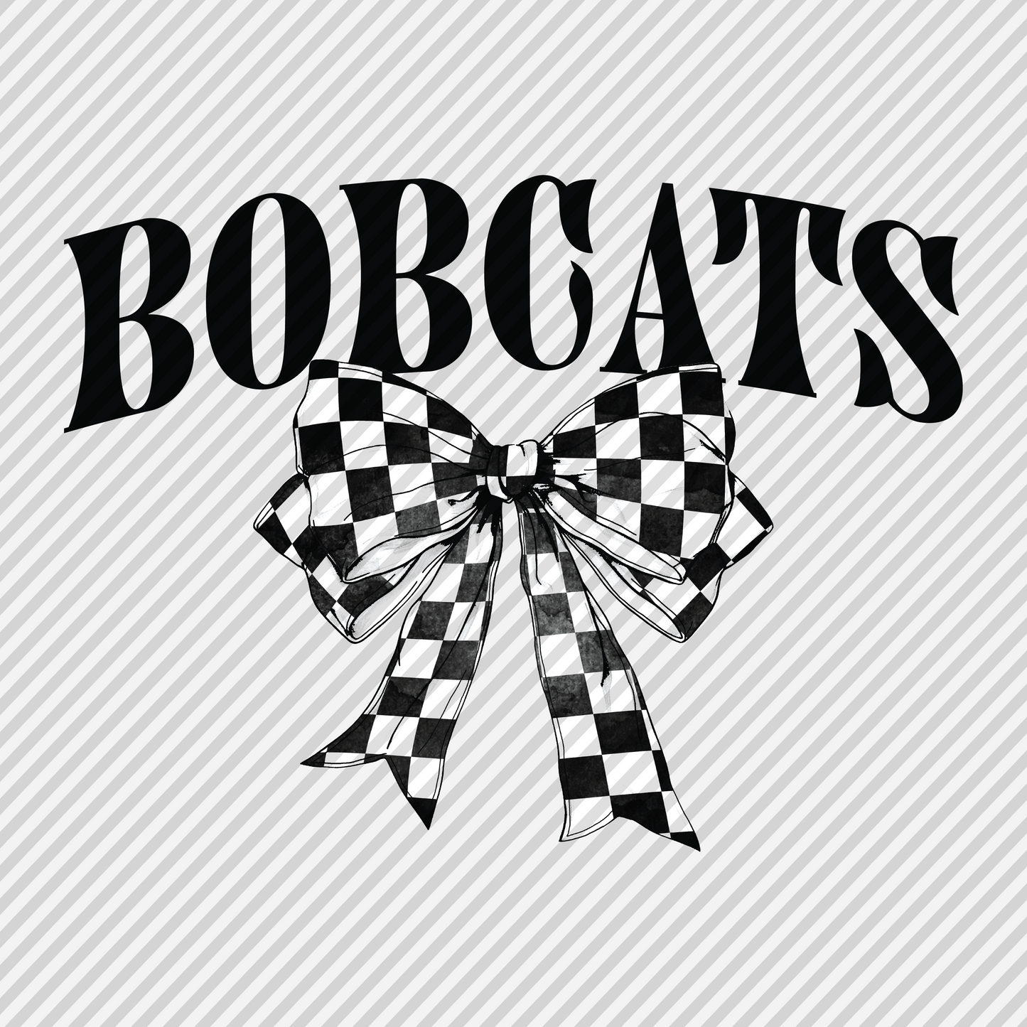 Checkered Bow - Bobcats