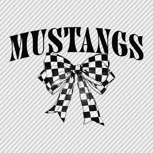 Checkered Bow - Mustangs
