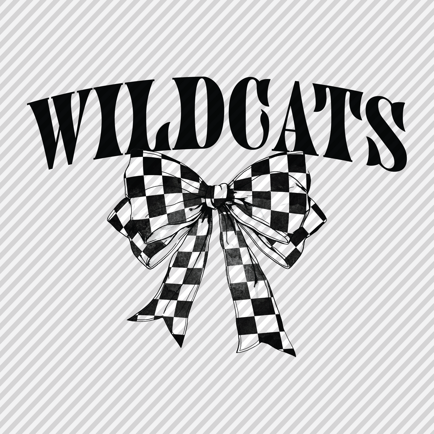 Checkered Bow - Wildcats