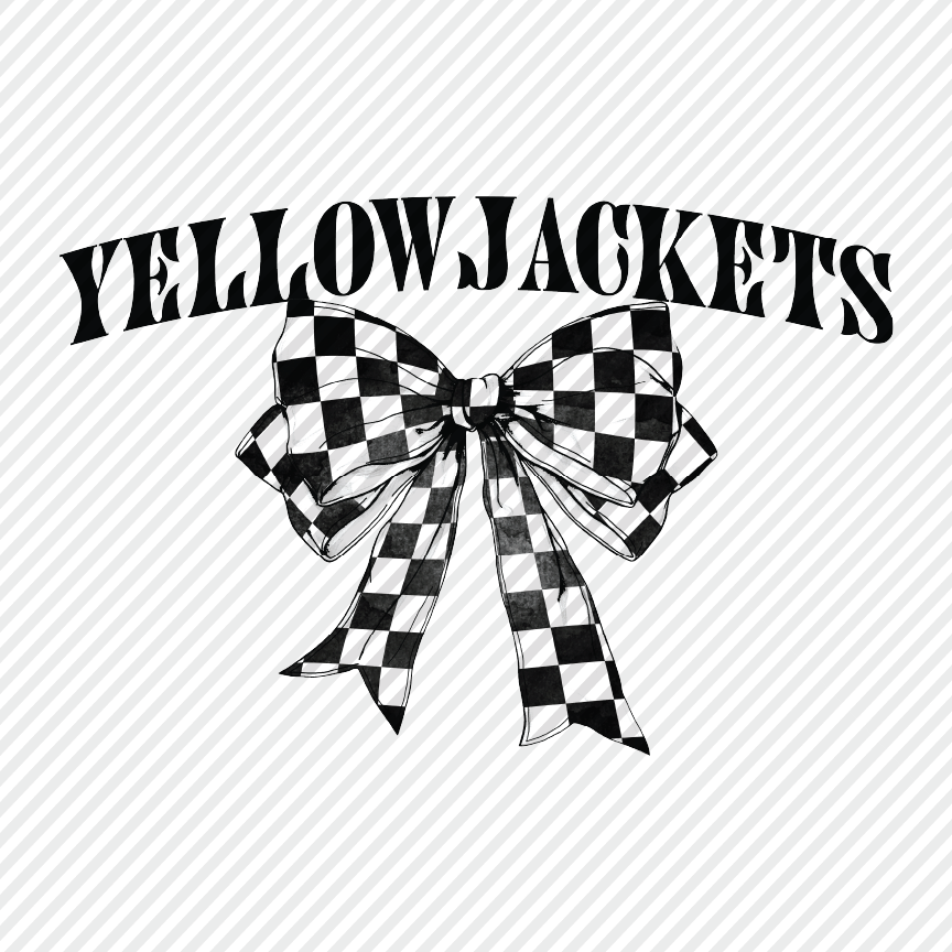 Checkered Bow - Yellowjackets
