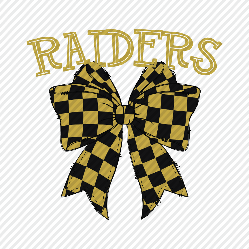 School Color Checkered Bow - Raiders