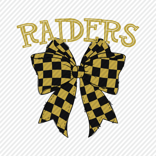 School Color Checkered Bow - Raiders