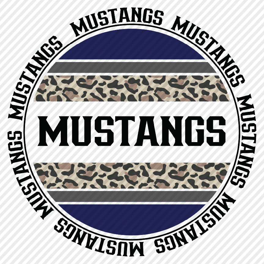 Mustangs leopard circle (navy)