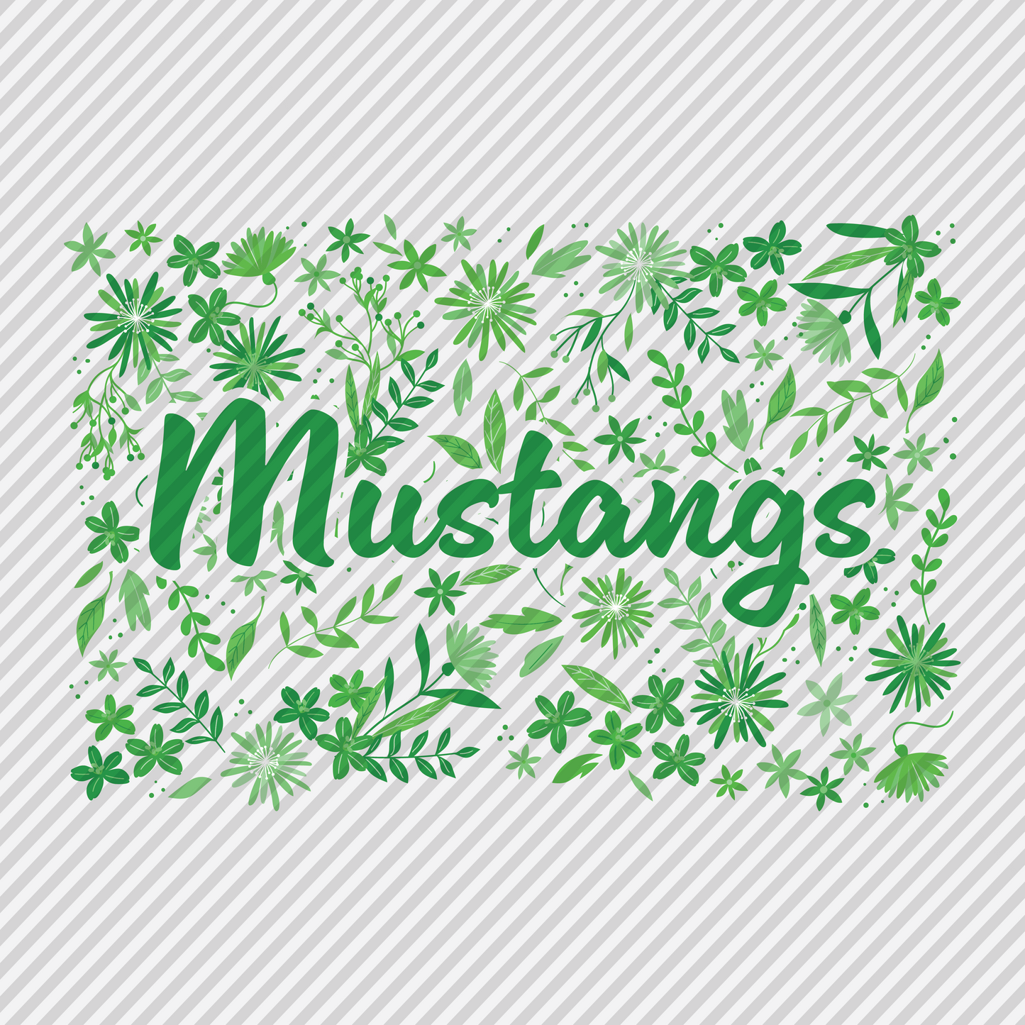 Floral - Mustangs (green)