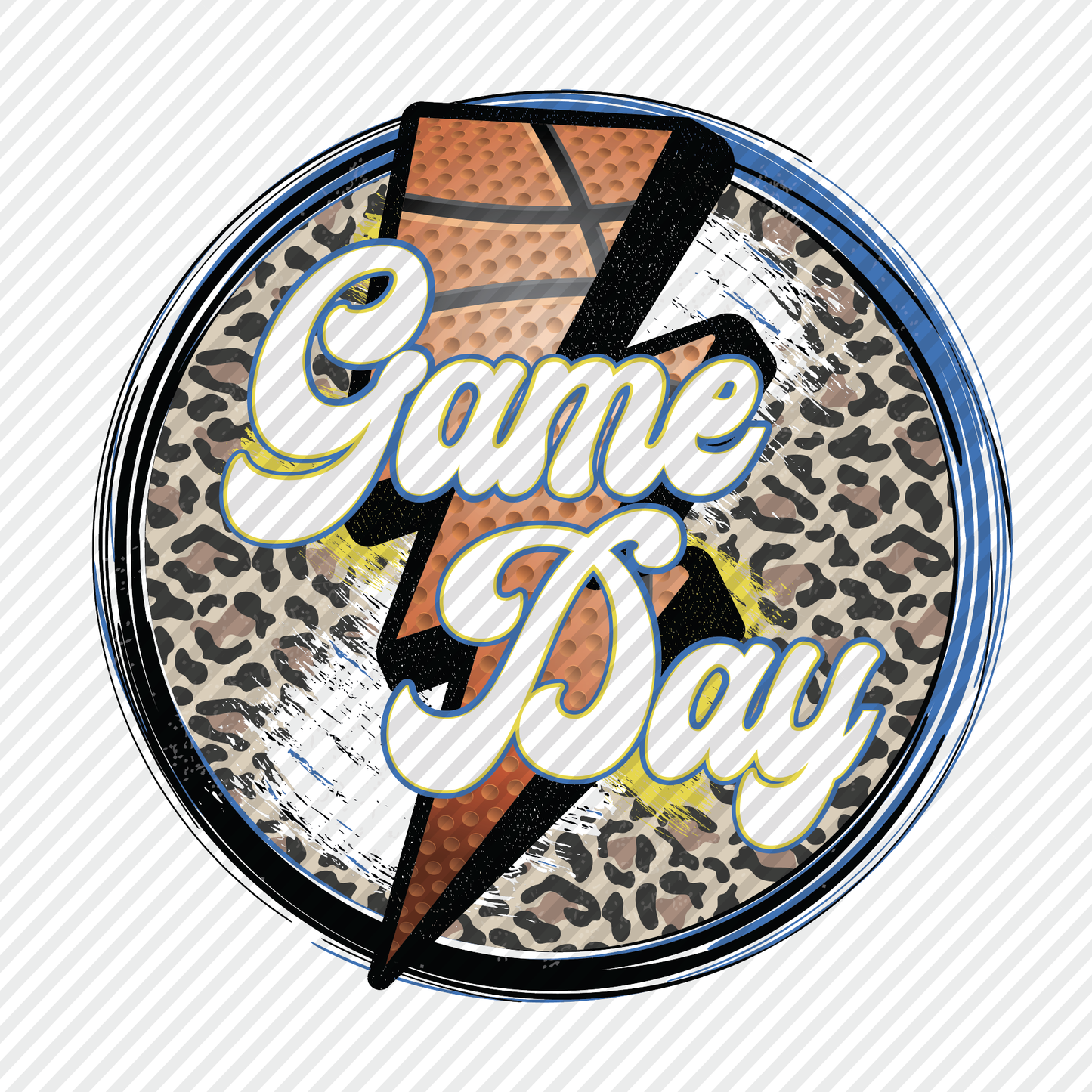 Game Day Leopard with blue & yellow