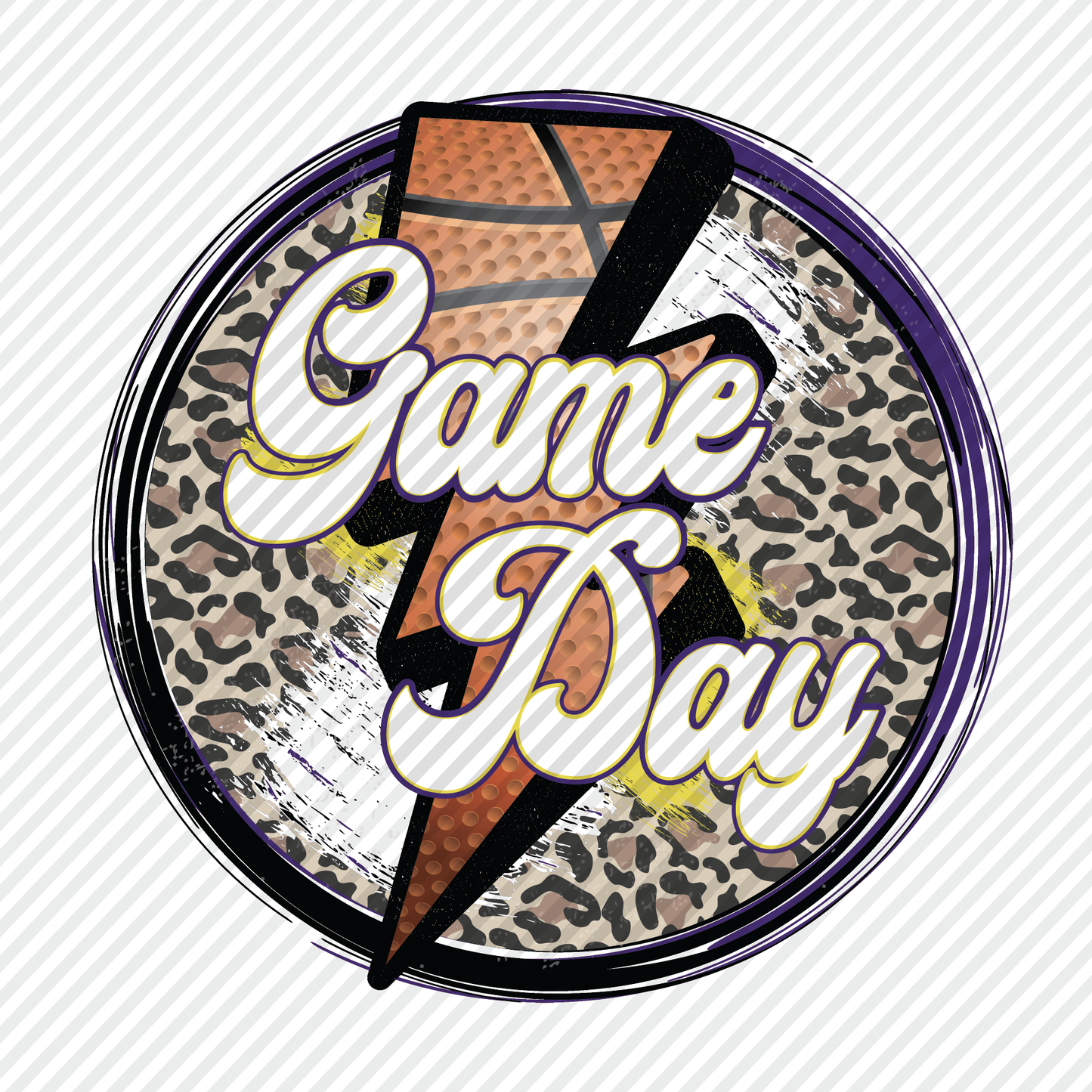 Game Day Leopard with purple & yellow