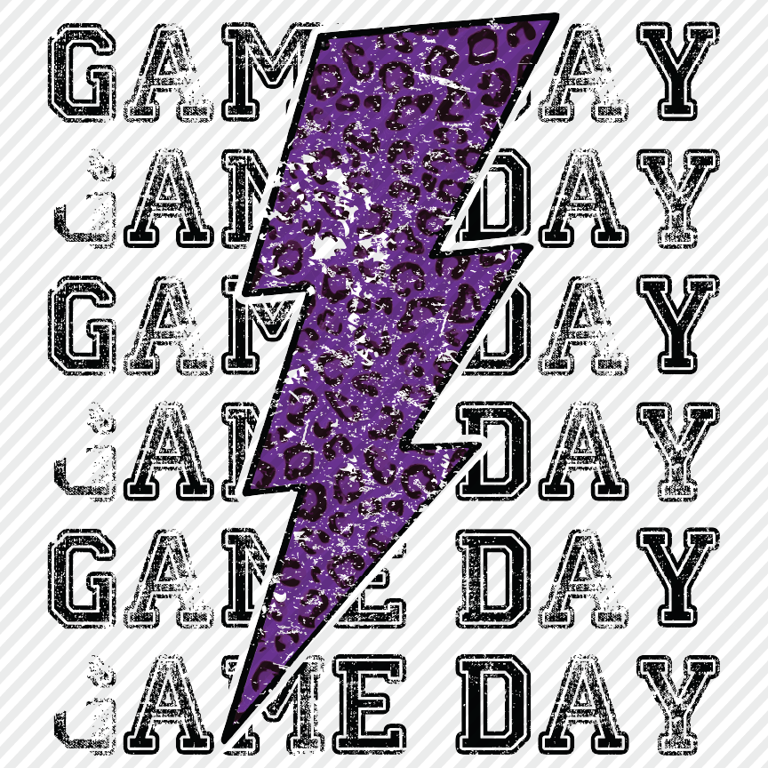 Game Day lightning bolt - purple