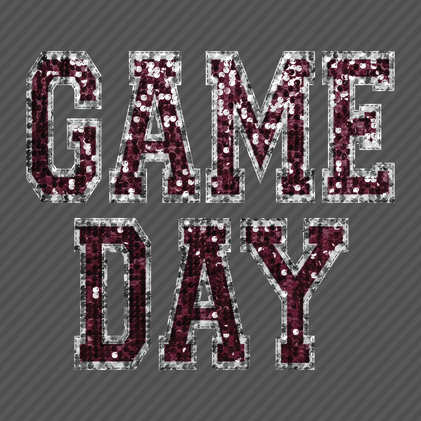 Game Day in Silver & Maroon Sequins