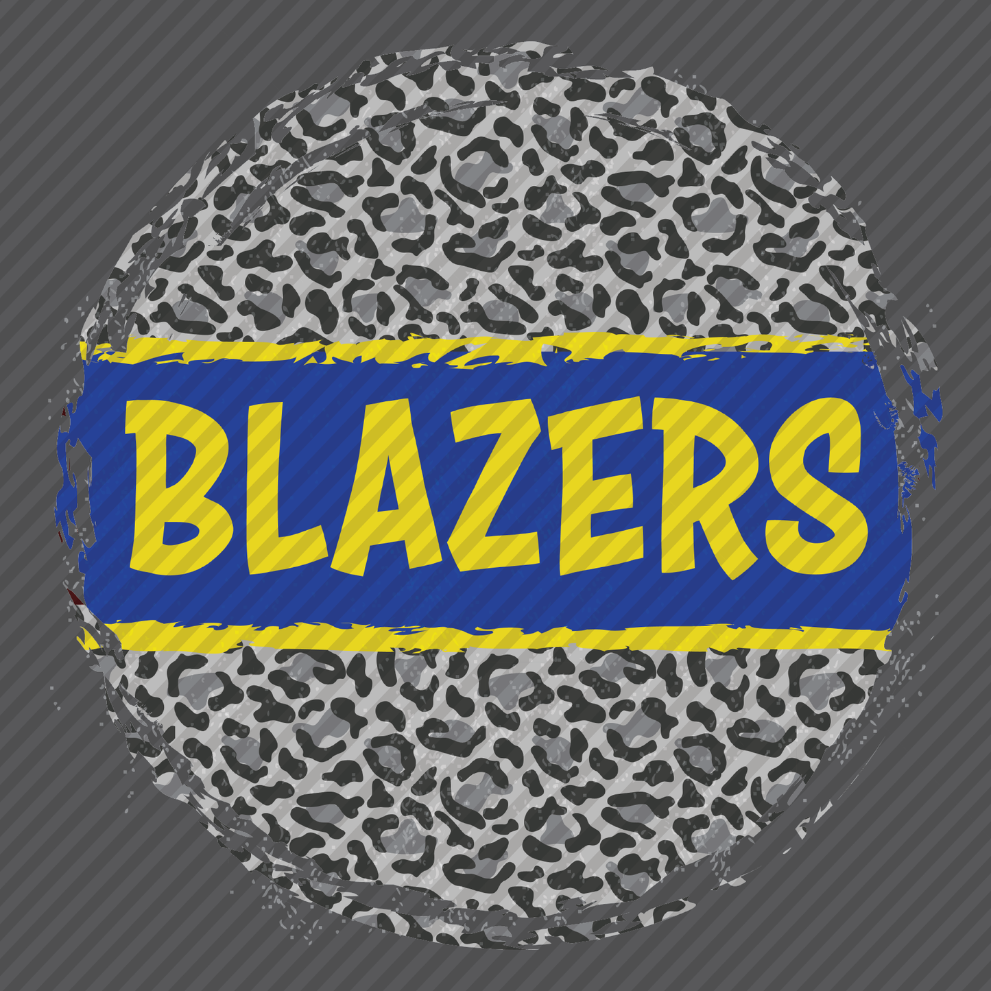 Leopard Circle w/blue & yellow Blazers