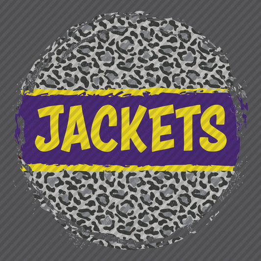 Leopard Circle w/purple & yellow Jackets