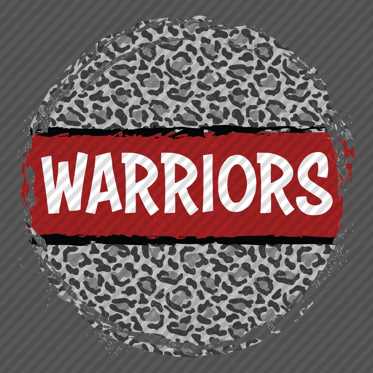 Leopard Circle w/red Warriors