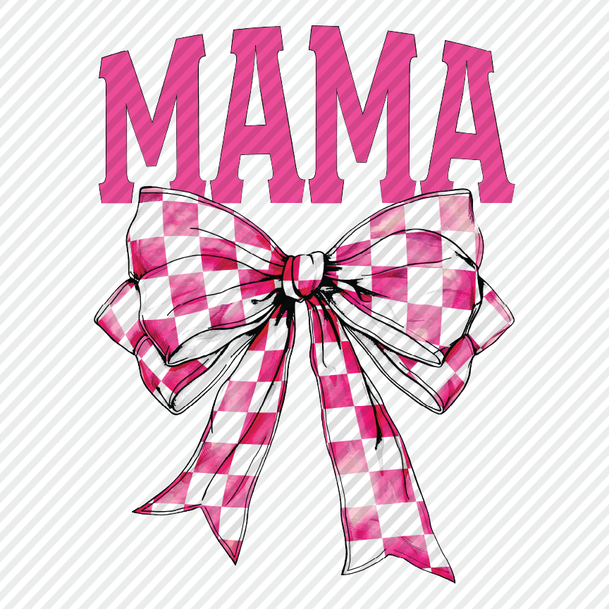 Mama Pink Checkered Bow