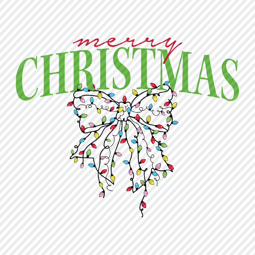 Merry Christmas with Lights Bow