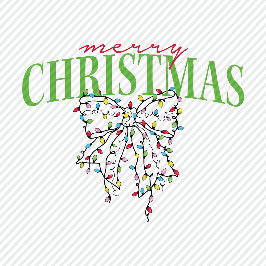 Merry Christmas - xmas light bow