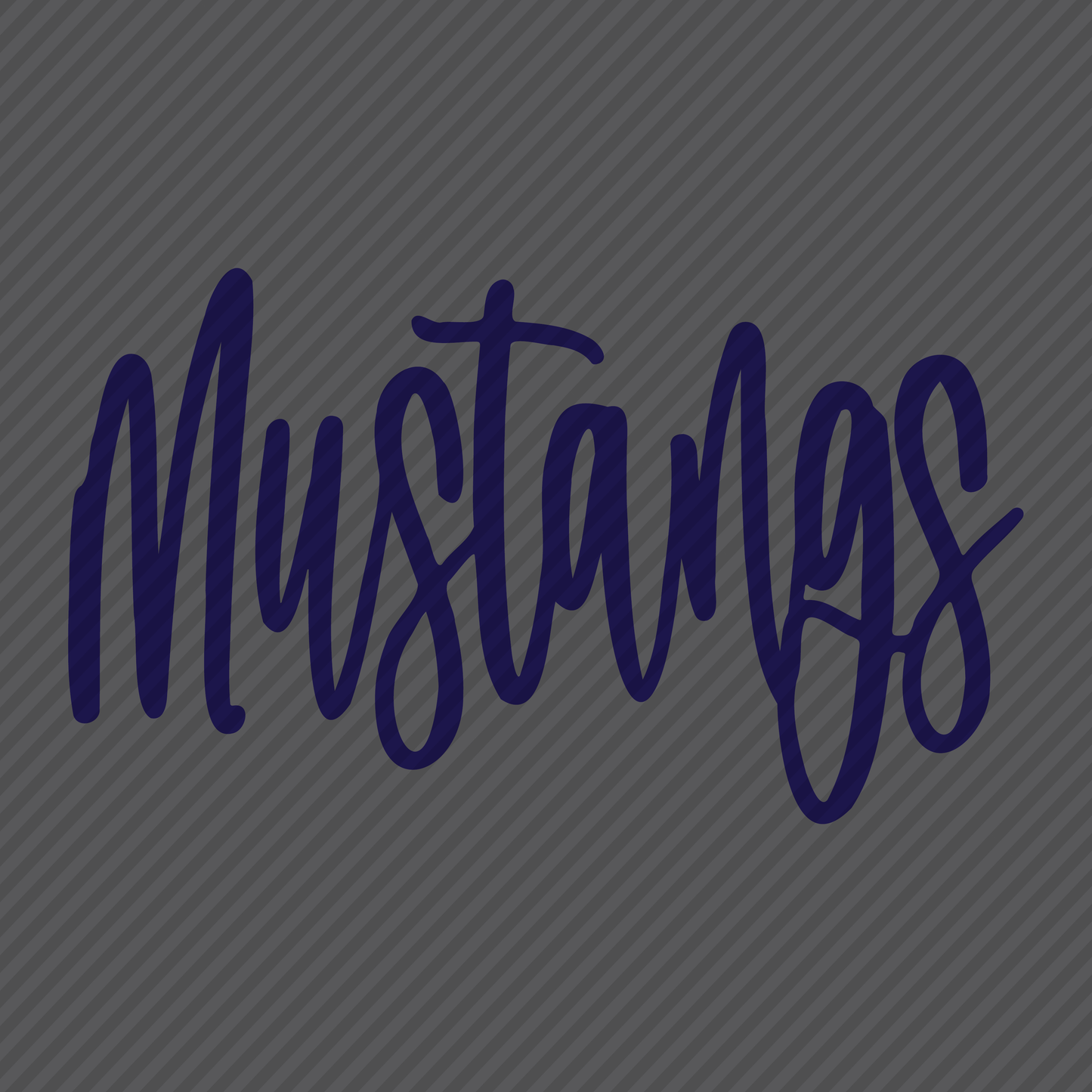 Mustangs script in navy graphic