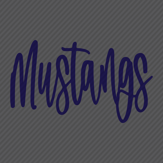 Mustangs script in navy graphic