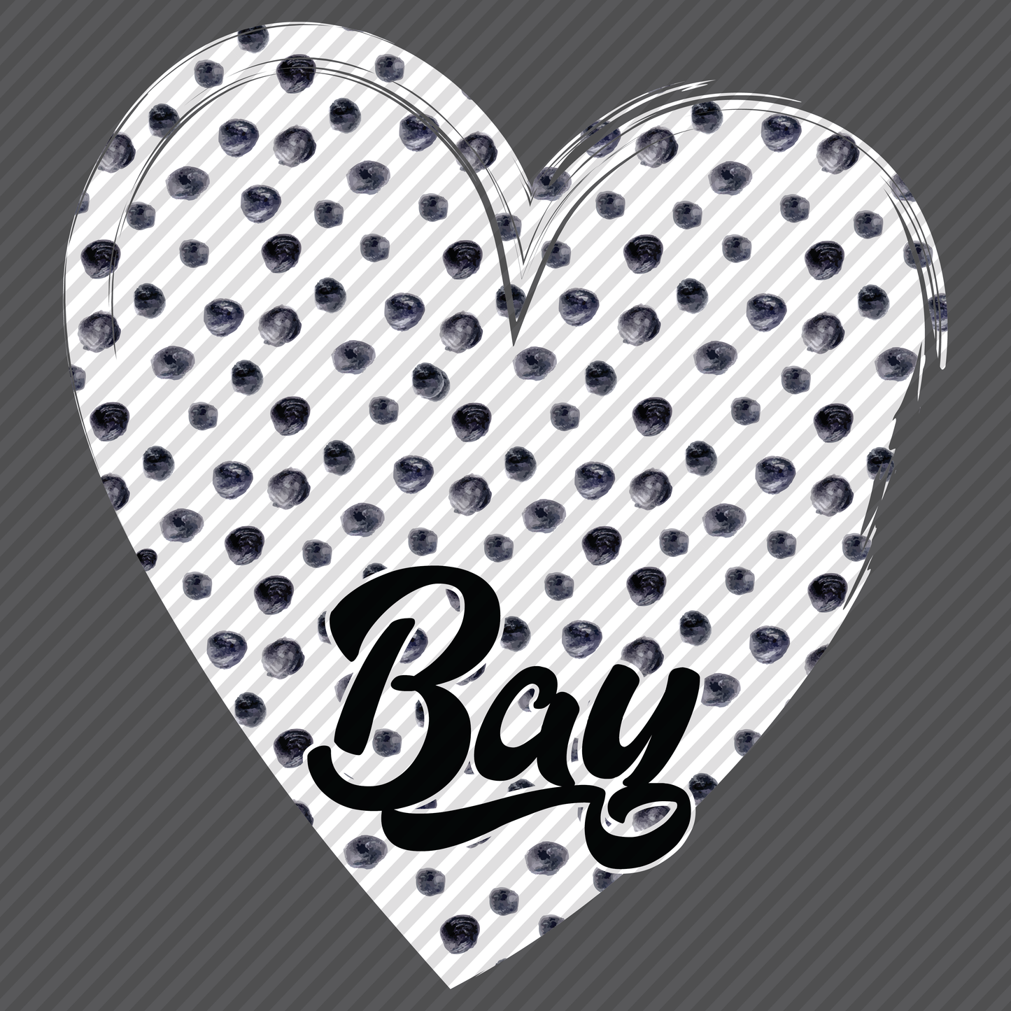 B&W Polkadot Heart - Bay