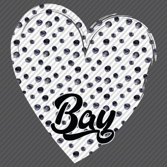 B&W Polkadot Heart - Bay