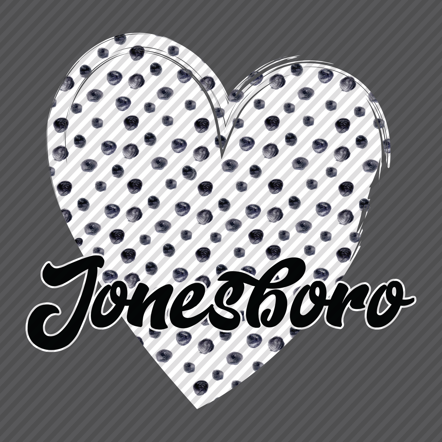 B&W Polkadot Heart - Jonesboro