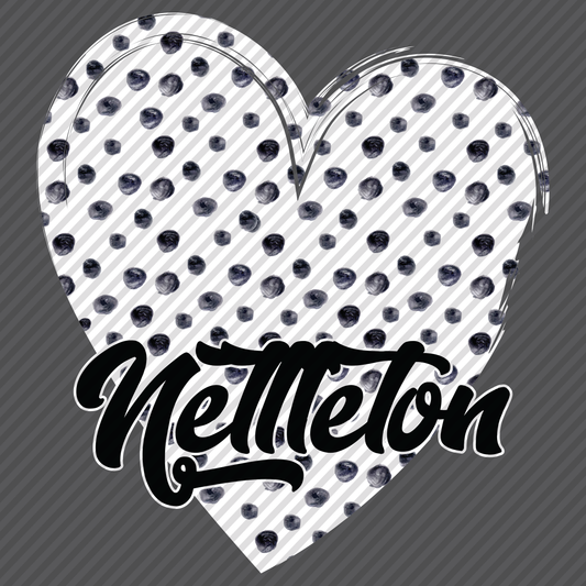 B&W Polkadot Heart - Nettleton