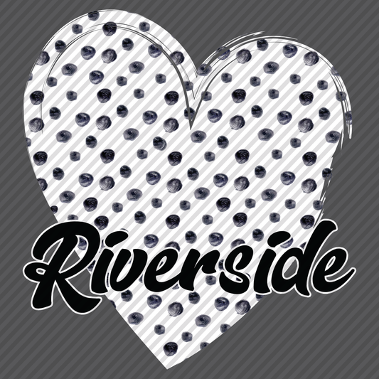 B&W Polkadot Heart - Riverside