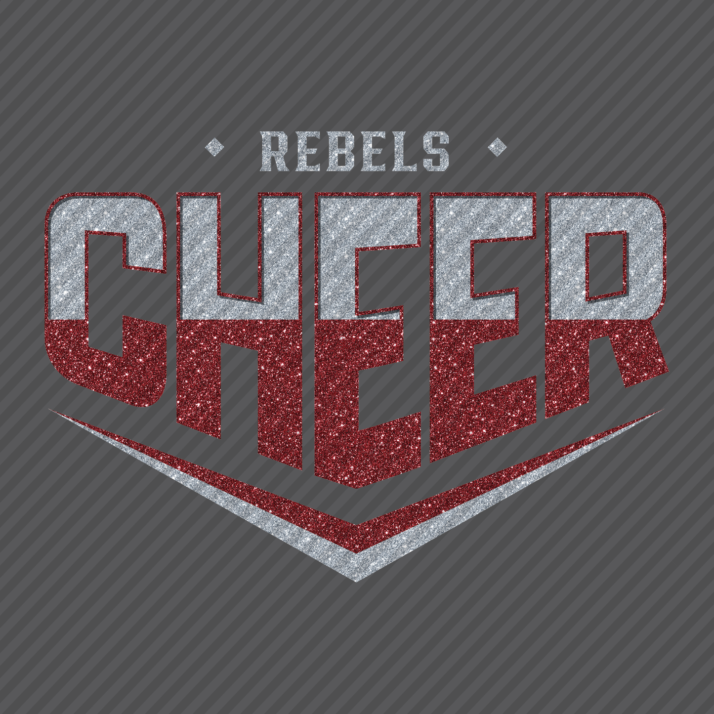 Rebels Cheer - glitter in silver & maroon