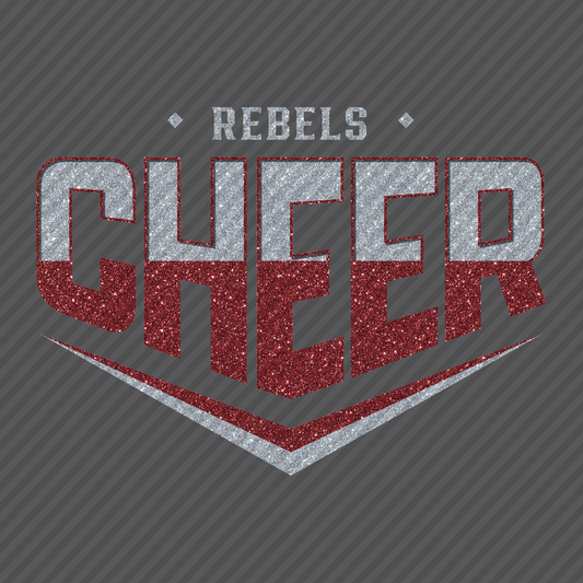 Rebels Cheer - glitter in silver & maroon