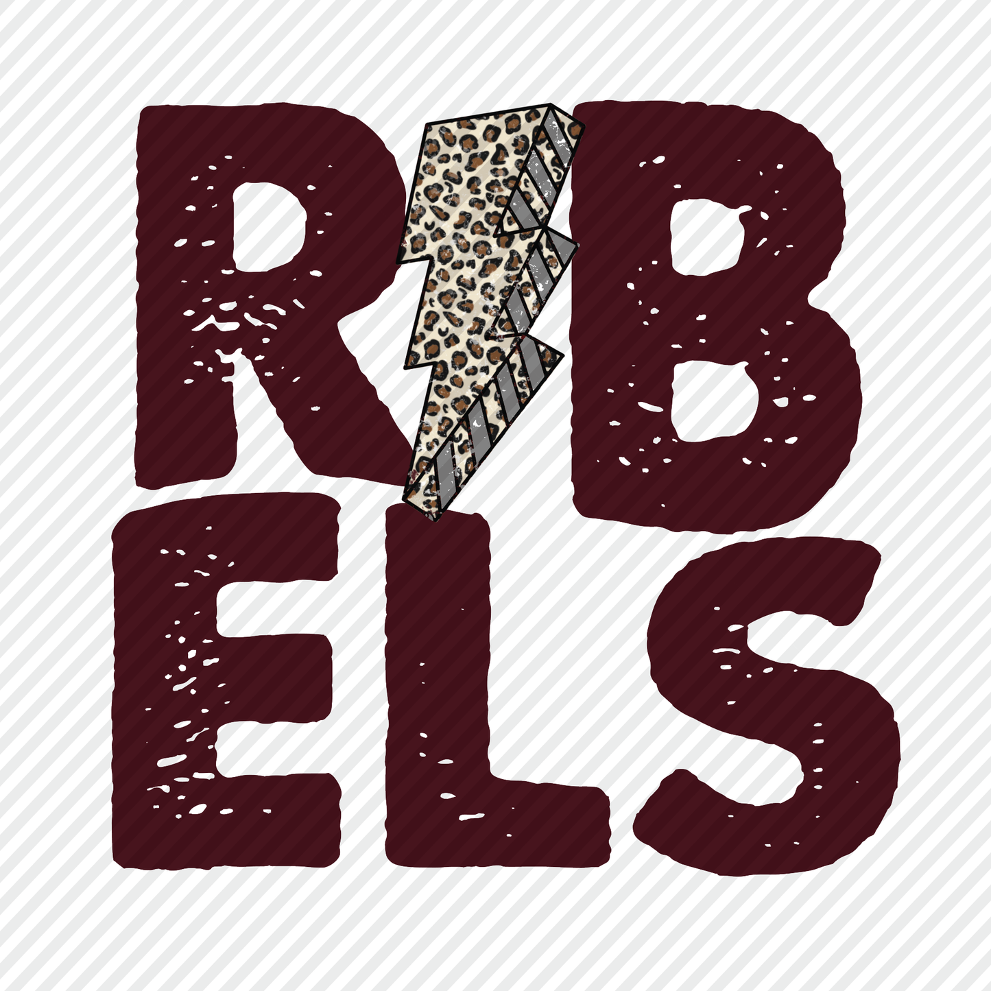 Rebels in maroon w/leopard lightning bolt