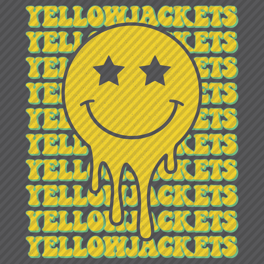 Yellowjackets in Yellow with retro smiley faces