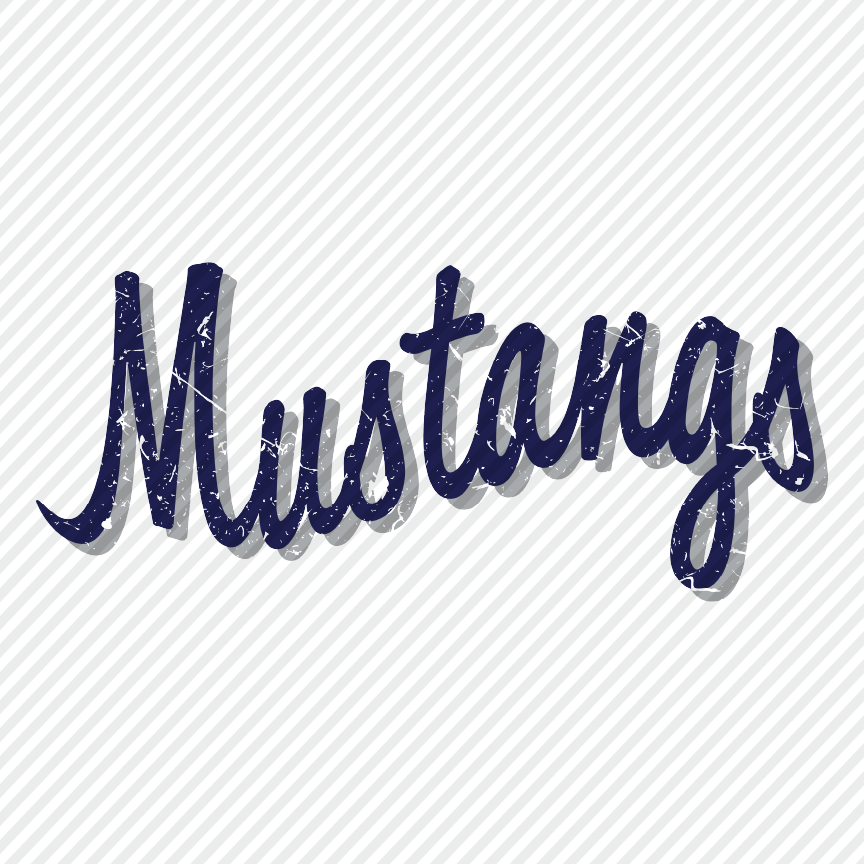 Mustangs with Shadow (plain & distressed)