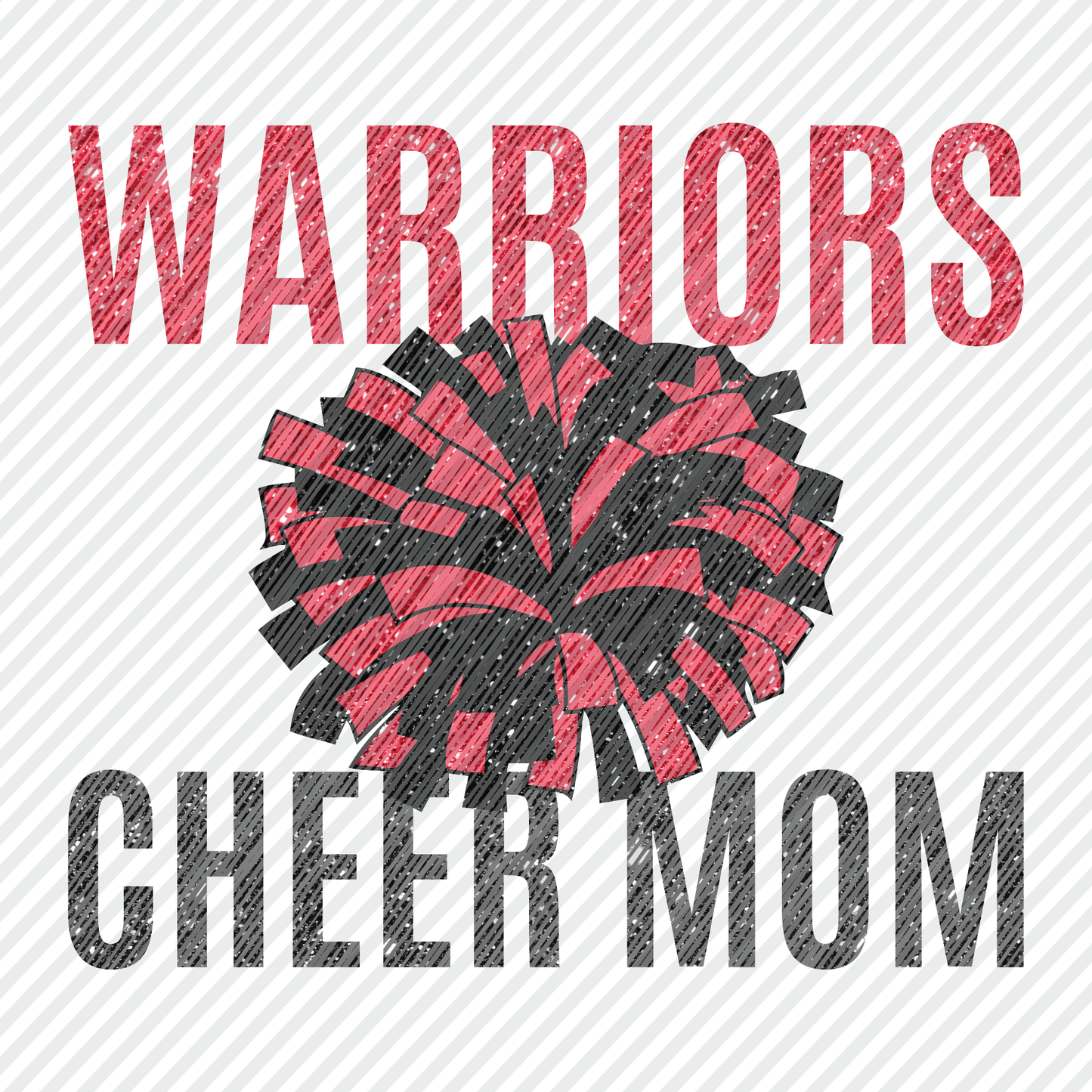 Warriors Cheer Mom in tinsel glitter