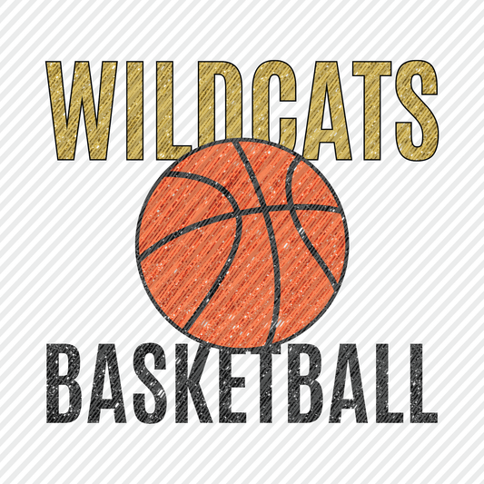 Wildcats Basketball in tinsel glitter