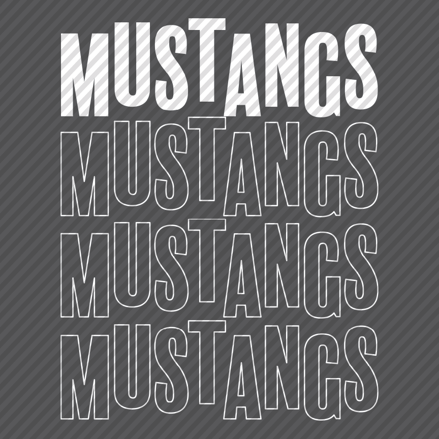 Wobble Mustangs - green & white