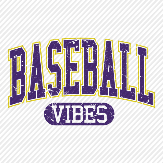 Baseball Vibes - Purple & Yellow