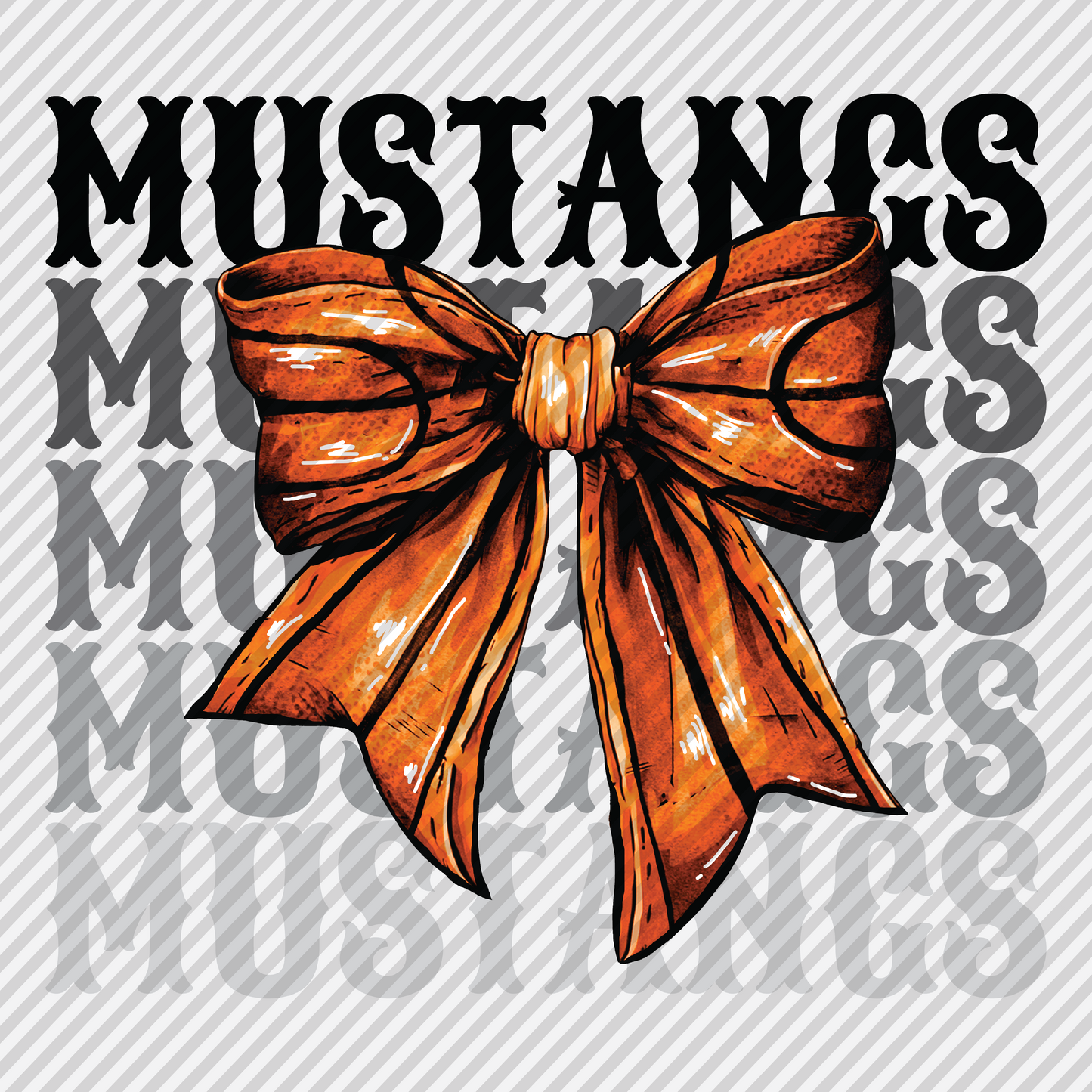 Basketball Bow - Mustangs