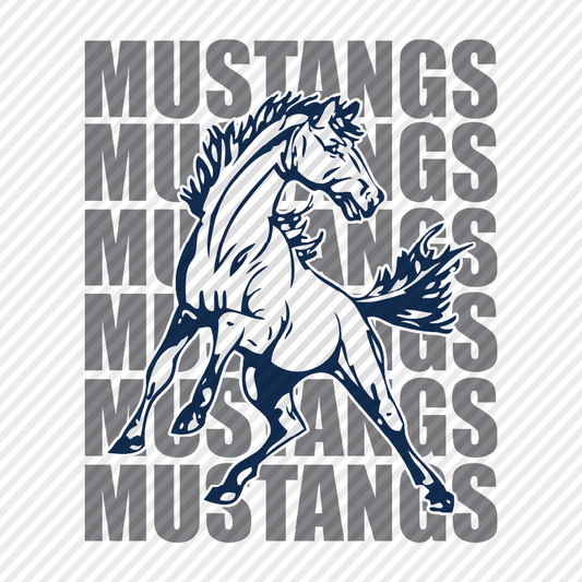 Mustangs with Mascot