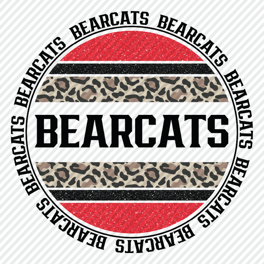 Bearcats glitter leopard circle
